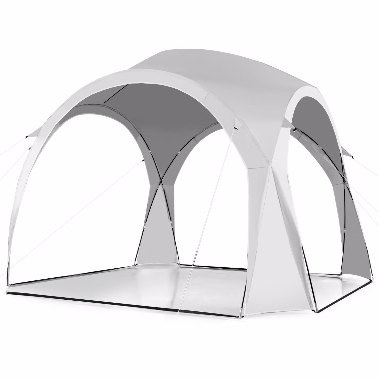 COSTWAY tenda da festa padiglione bianco, tenda da giardino padiglione da spiaggia UPF50+ protezione solare, tenda patio per 6-8 persone campeggio spiaggia 327x327x270cm