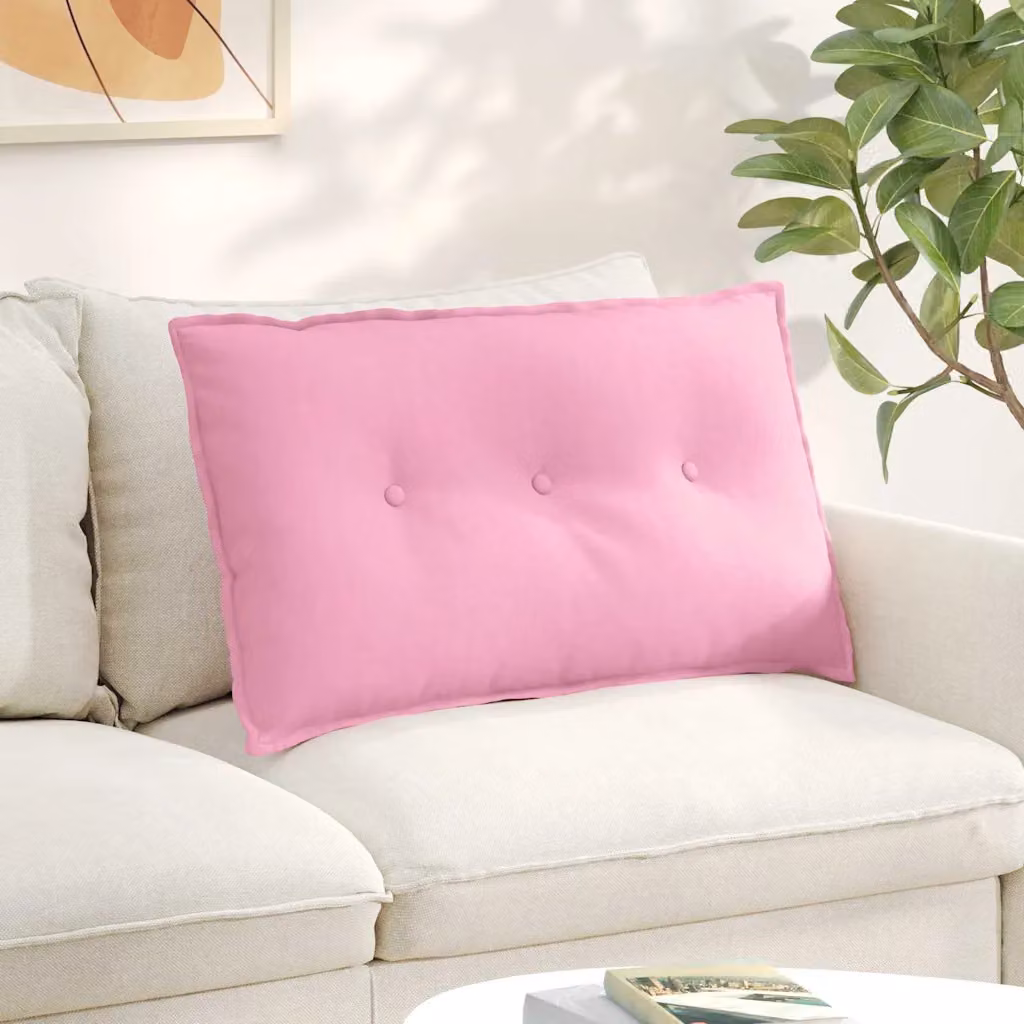 Cuscino per schiena vidaXL rosa con rivestimento rimovibile in poliestere L 80 x P 19 x H 50 cm