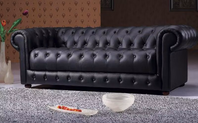 Chesterfield Couchen Sofas Leder 3+2 Sitzer Sofagarnitur Garnituren Set Polster