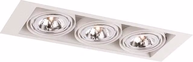 Faretto incasso bianco rettangolare orientabile 3xGU10 Shilo
