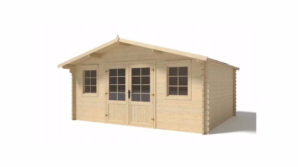 Casetta da giardino in legno ALTANKA DOM370 colore naturale con spessore 40 mm e superficie di 19.2 m2 L/P: 4.8 x 4 m – 2