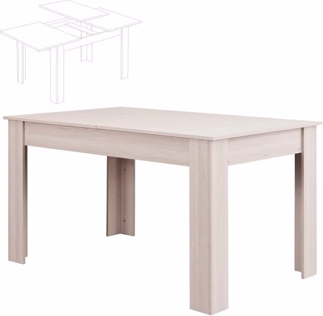 Tavolo da Pranzo Rettangolare Estensibile Shally Dogan in Legno Marrone e Beige – 1