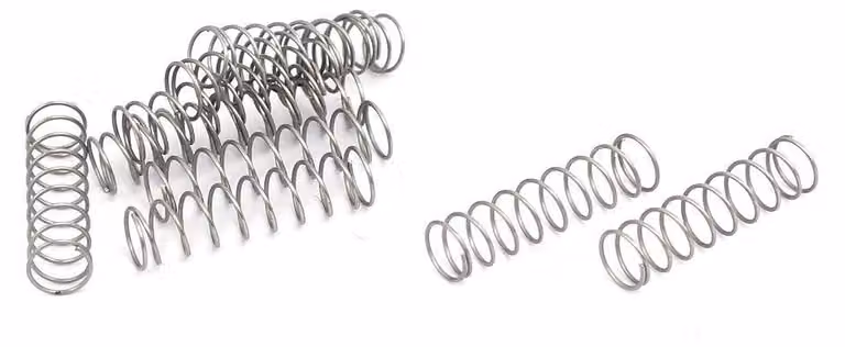 Molle a compression, dimensioni 0,5x4x15 mm, acciaio inossidabile 304, colore argento, confezione da 10 pezzi.