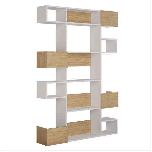 Libreria in legno "Niho" 120 x 27 x 171 cm - Bianco