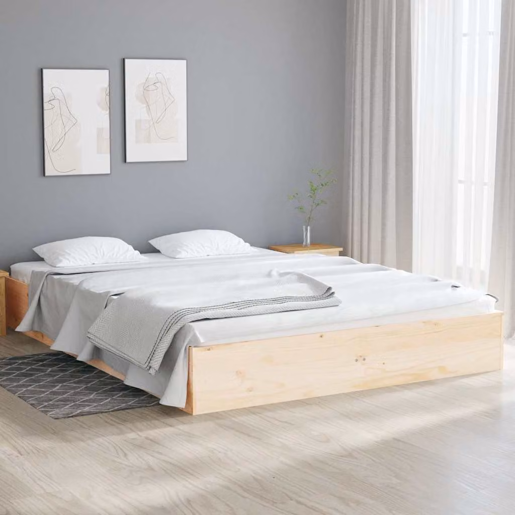 Giroletto in legno massello di pino vidaXL, colore marrone, L/P/H: 140 x 190 x 23 cm