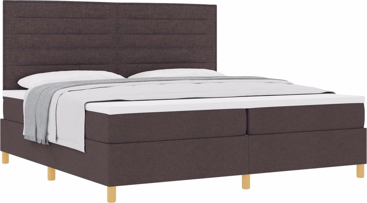 Letto a molle con materasso Marrone Scuro 200 x 200 cm Tessuto