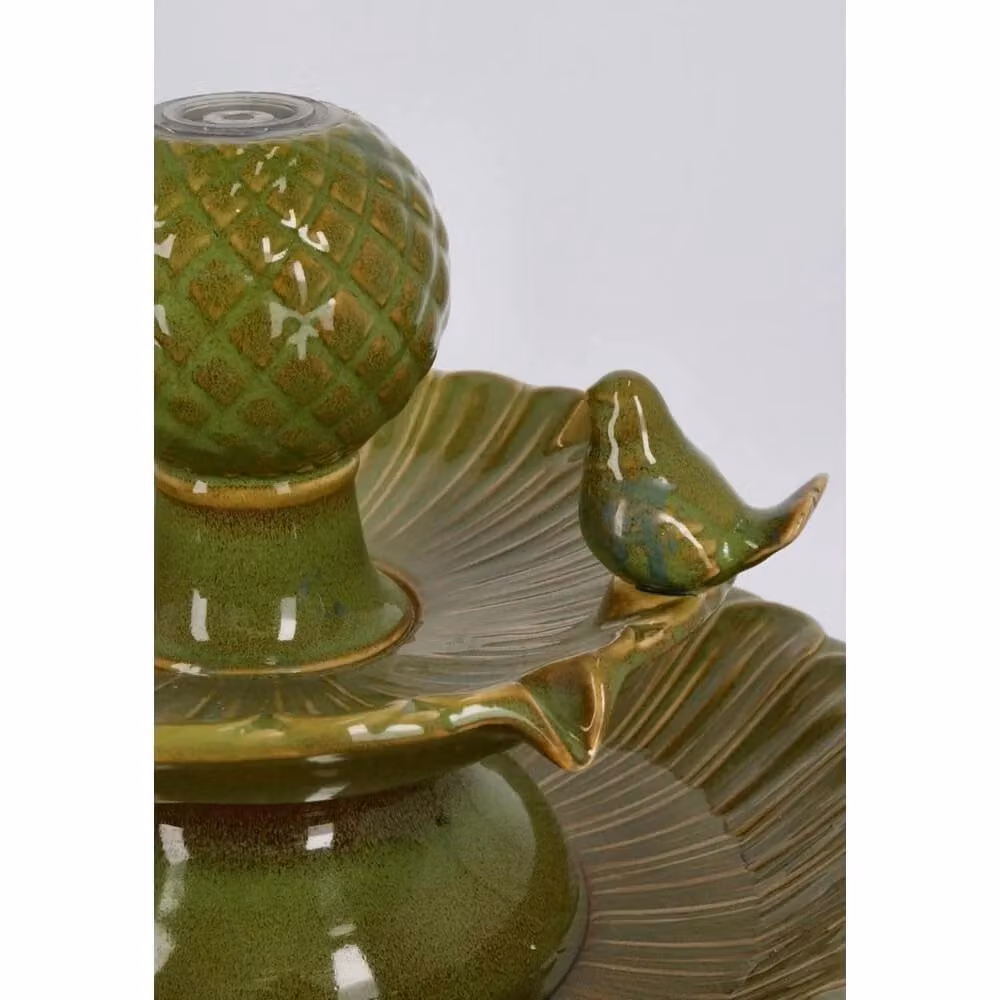 Fontana da tavolo in ceramica NIKY Verde con LED L/P/H: 40,5 x 40,5 x 68 cm – 2