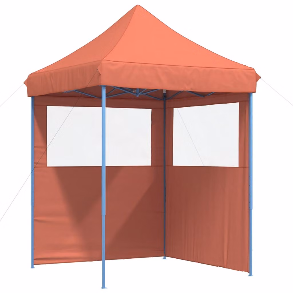 Tendone per Feste Pieghevole Pop-Up con 2 Pareti Terracotta