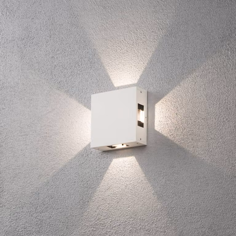 Konstsmide Applique da esterni a LED Cremona, Bianco / Opale, Alluminio, Scandinavo, Applique LED da esterni