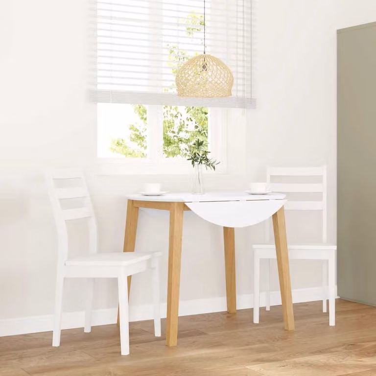 Set di 2 sedie da pranzo vidaXL in legno di Hevea bianco stile scandinavo