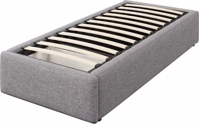 Letto contenitore Chicfurn per adulti in tessuto grigio con base a sollevamento idraulico L/P/H: 90 x 200 cm