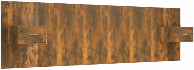 Testiera | Testata Letto con Comodini in Legno Multistrato Rovere Fumo