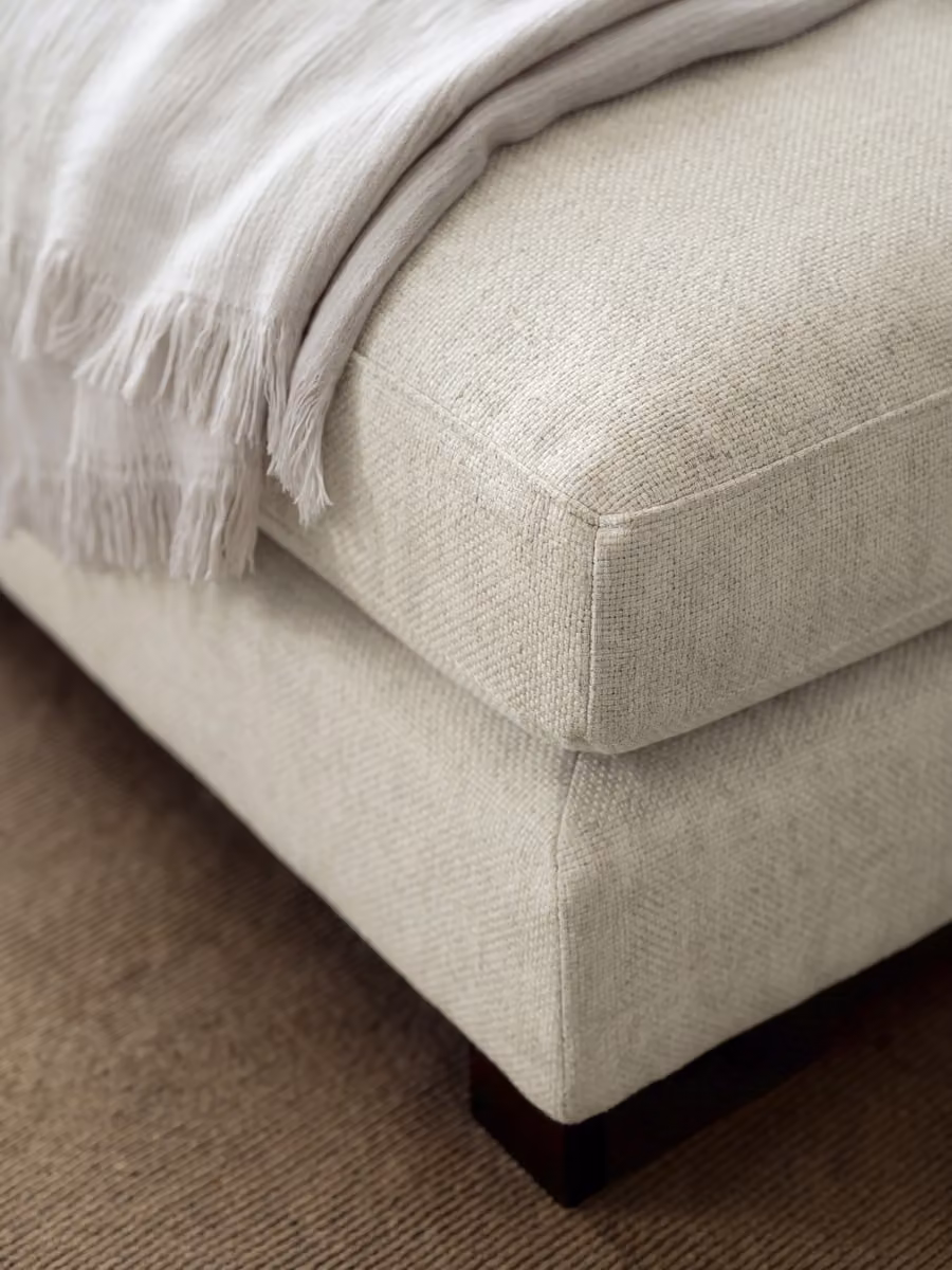 Pouf rettangolare Kenay Home Crate rivestito in tessuto beige, diametro 90 cm – 2