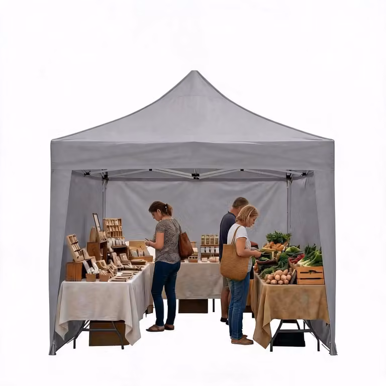Tenda pop-up 3x3 metri - Tenda da festa rapida - Montaggio rapido per una persona - Tessuto Oxford poliestere 600D impermeabile - Struttura in alluminio - Borsa da trasporto con sacchi di sabbia - Grigia