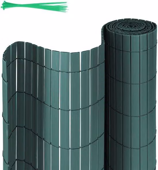 Paravento da balcone e divisorio da giardino in PVC da 2,4 m – a forma di W, resistente al vento e alle intemperie, resistente ai raggi UV – per giardino e terrazza – verde