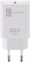 Caricabatteria USB Type-C Cellularline da 20W, Bianco ACHIPDUSBCPD20WW