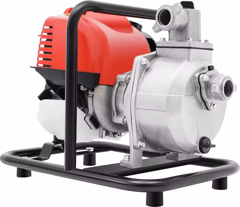Pompa benzina-acqua - Pompa centrifuga - 38 cm³ - 1,2 kW - 4 tempi - Avviamento a fune - Serbatoio olio 900 ml - - Rosso