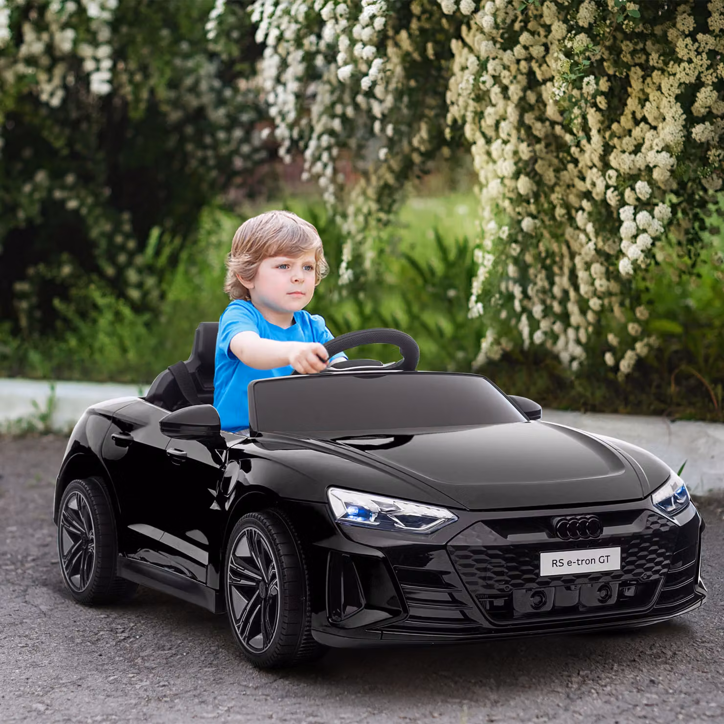 Macchina Elettrica Audi HOMCOM per Bambini con Telecomando, Luci e Suoni, Nera – 2