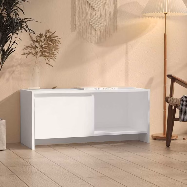 vidaXL Mobile Porta TV Bianco in Legno e MDF L 90 cm, P 35 cm, H 40 cm