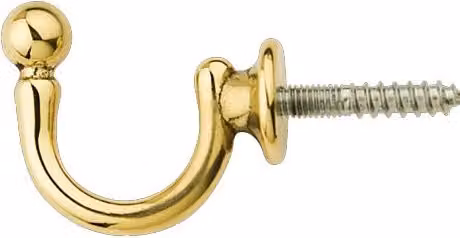 Fermatenda con Gancio a Sfera Pace Oro Lucido in Ottone, 50 Pezzi, 38 x 33 mm