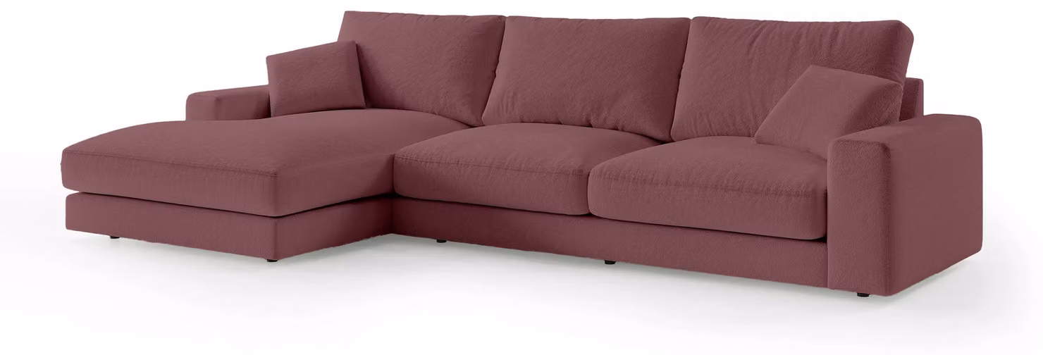 Divano angolare Harvesty, colore bordeaux