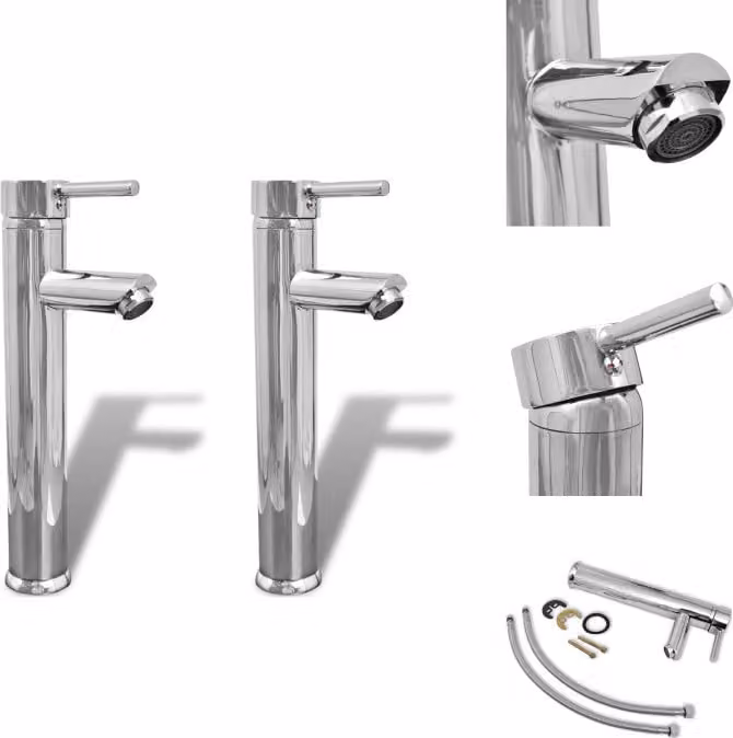 vidaXL Rubinetto da bagno Rubinetto miscelatore 2 pz. Cromo - Rubinetti
