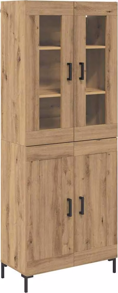 Credenza 2 pcs Rovere artigianale Legno multistrato