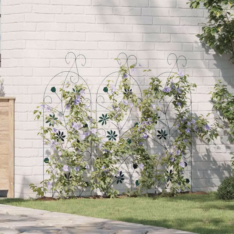 Maison Exclusive - Recinzione per giardino, 3 pezzi, verde, 112 x 39,5 cm, acciaio