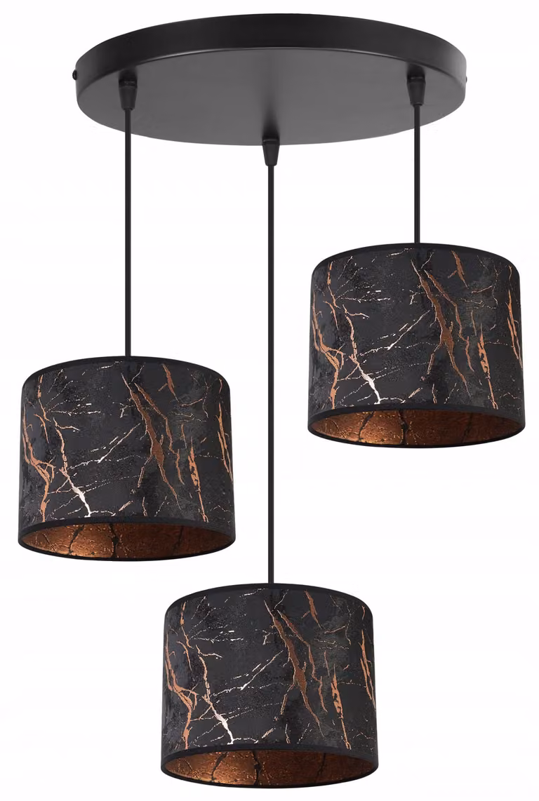 Lampadario a sospensione con motivo in rame – Lampada a sospensione moderna con paralume, lampada da soffitto per soggiorno e sala da pranzo