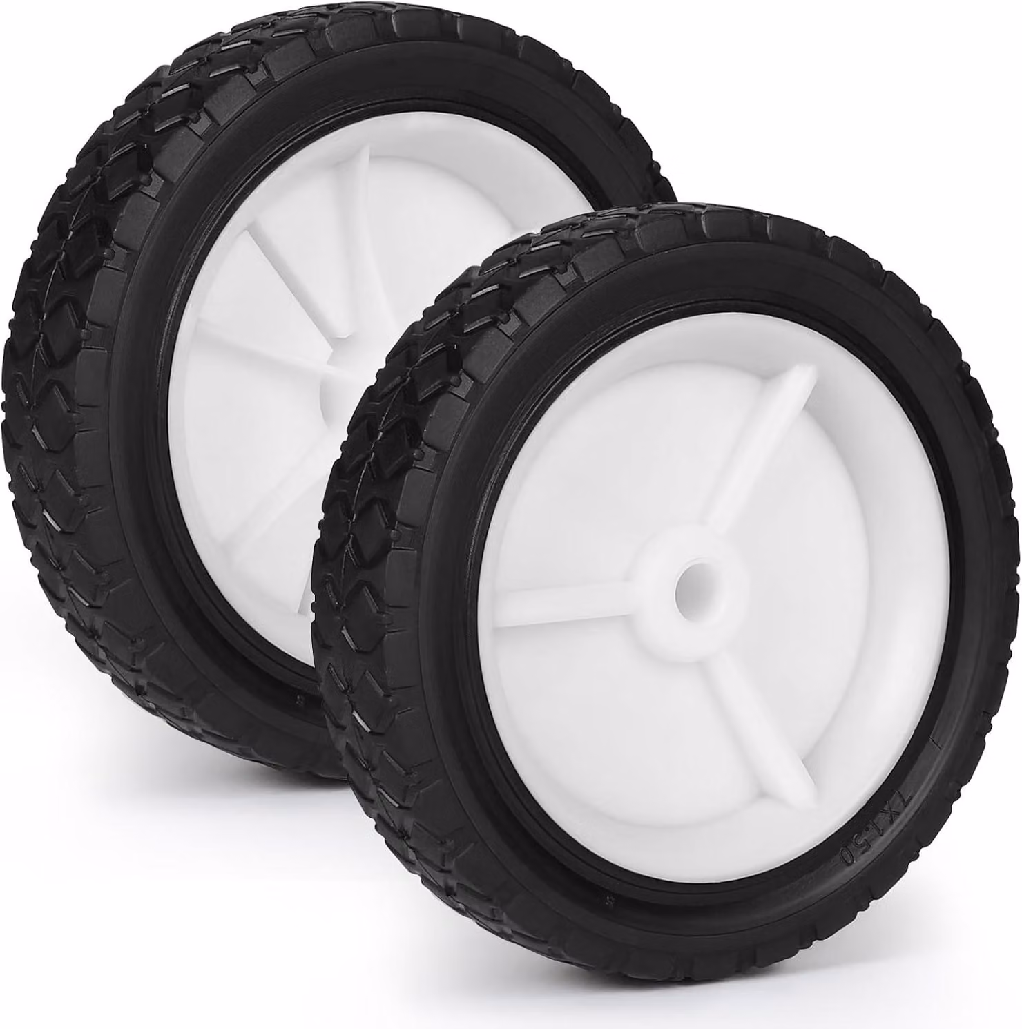 Ruota per tosaerba, diametro 175 mm, confezione da 2 pezzi, adatta per carri, foro dell'asse 12,7 mm, capacità di carico 70 kg