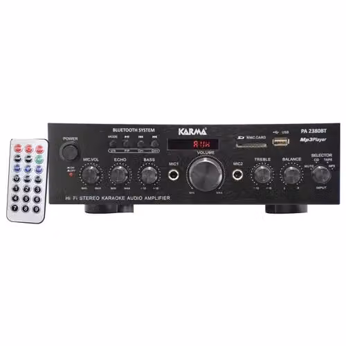 Sintoamplificatore audio 2.0 Karma PA 2380BT Black con Bluetooth 2x50W – 3