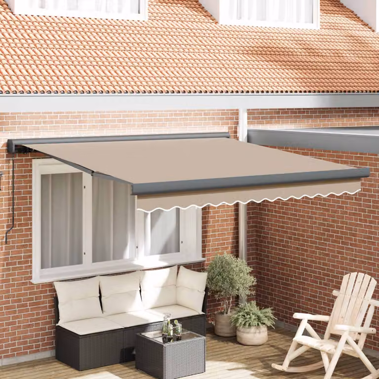 Tenda retrattile vidaXL beige in alluminio e poliestere L: 350 cm, P: 250 cm