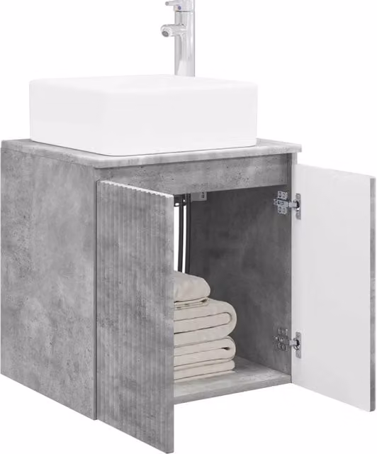 Mobile Lavabo | Armadio Lavabo da Parete Grigio Cemento 49,5 x 41 x 63 cm