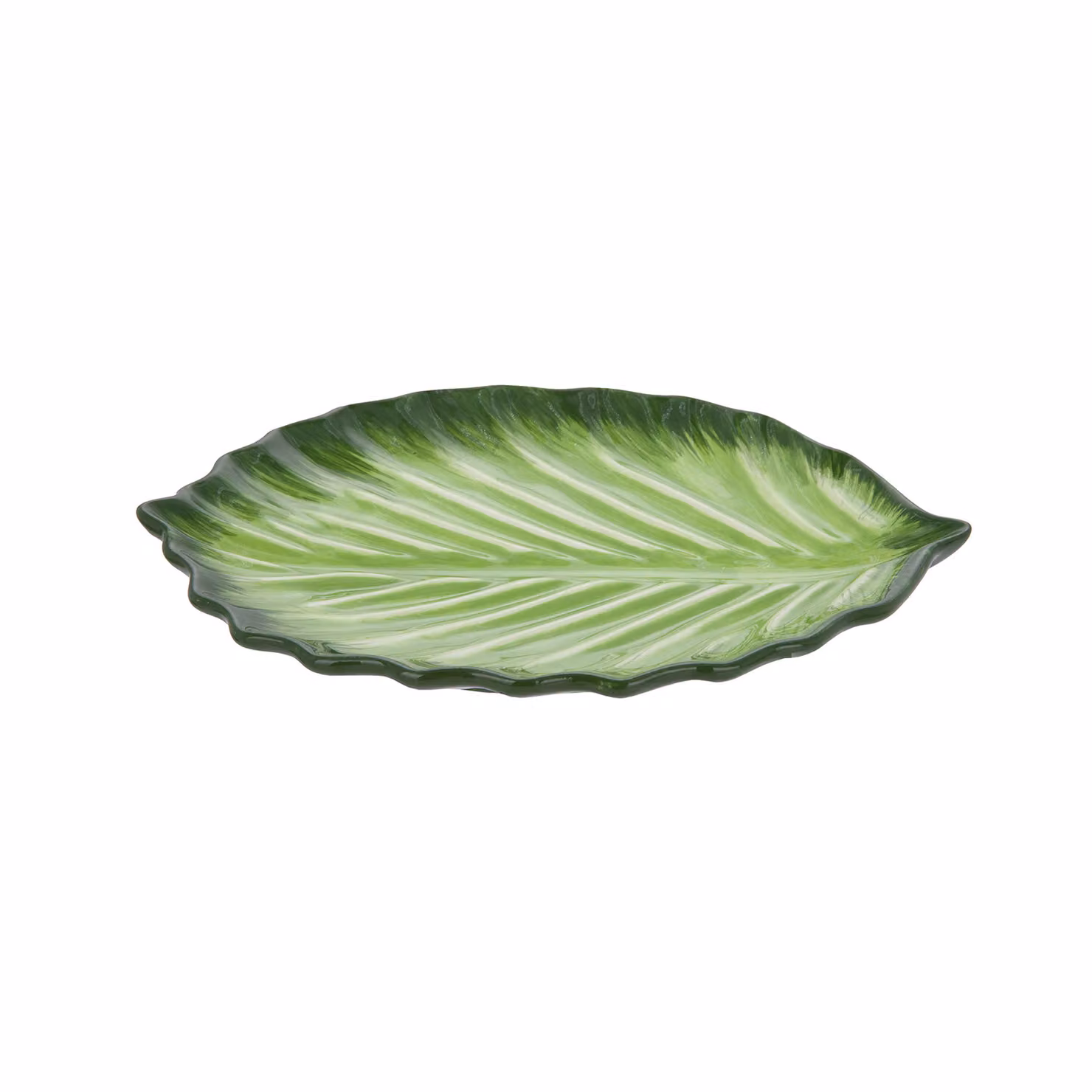 Antipastiera a foglia tropicale in ceramica verde Florafruit L: 23,5 cm, P: 16,5 cm – 2