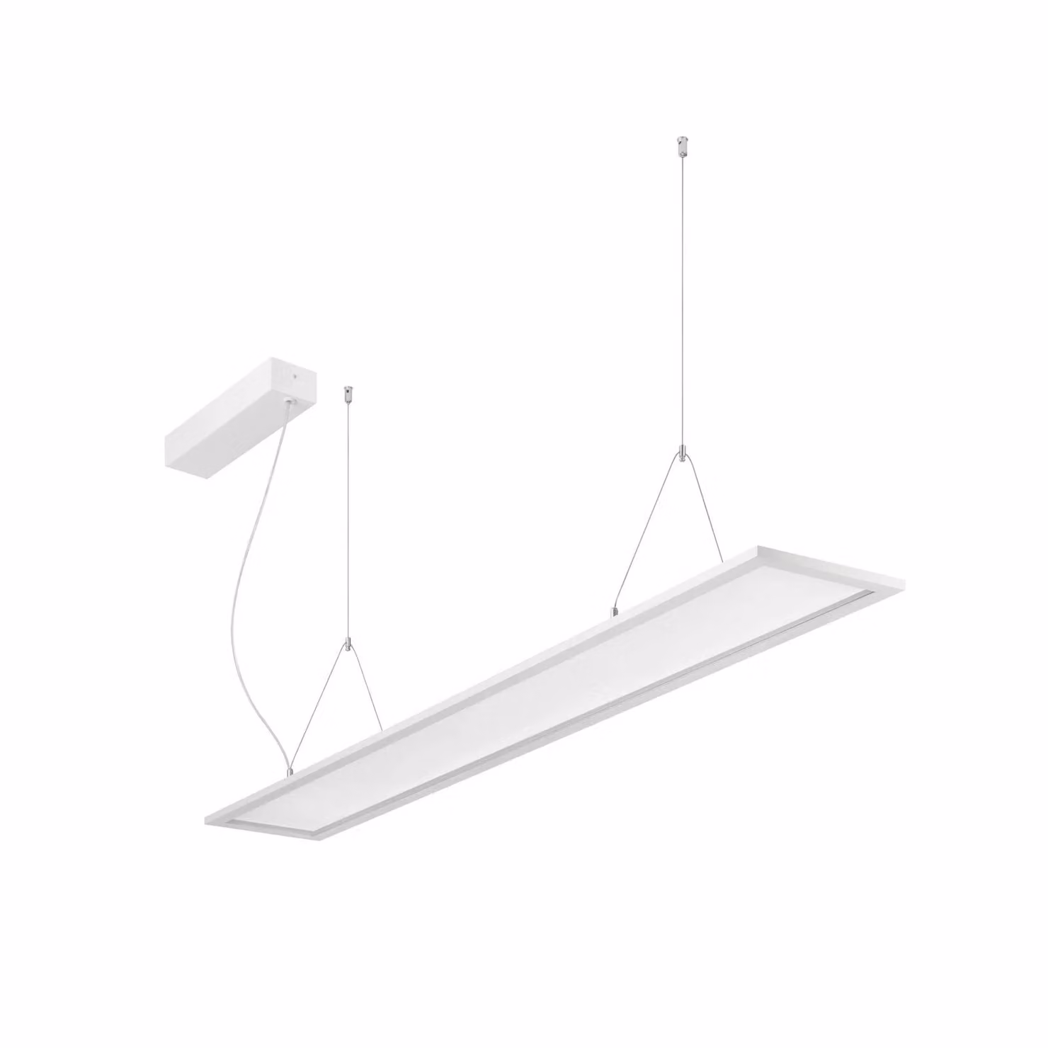 BRUMBERG Lampada a sospensione LED Adara 149,5 cm, DALI, 2CCT, trasparente Adara, dimmerabile, Bianco / Opale, Studio / Ufficio, Alluminio, Lampada a sospensione