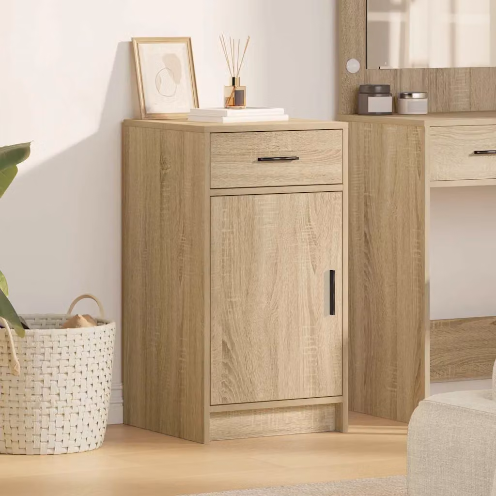 Credenza moderna vidaXL in legno ingegnerizzato Rovere Sonoma, colore beige e marrone, L: 40 cm, P: 40.5 cm, H: 75 cm