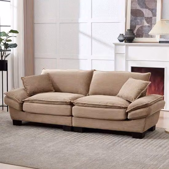 Poltrona a due posti – Divano letto pieghevole – Colore kaki – Struttura in legno massello
