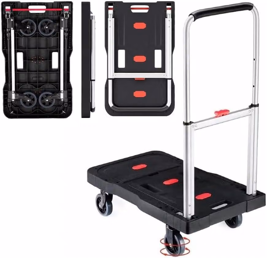 Carrello pieghevole per il trasporto di carichi, capacità 150 kg, ideale per un facile stoccaggio