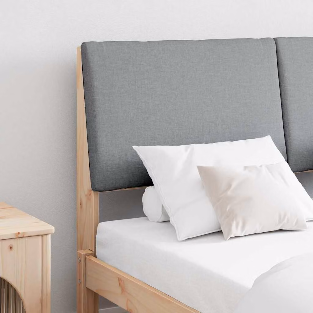Testiera imbottita vidaXL in pino massello Grigio chiaro 150 cm