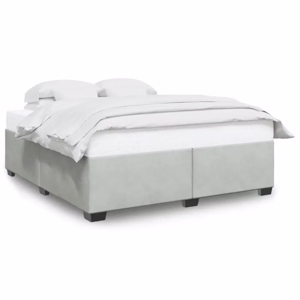 Giroletto senza materasso vidaXL in velluto grigio chiaro, L/P: 200 x 200 cm – 2