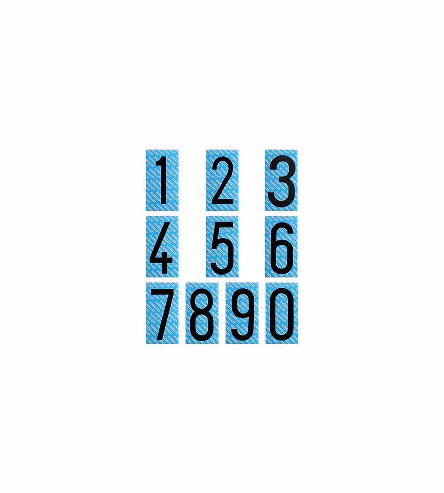 Letterfix Numero 5 PVC Autoadesivo Nero 75 mm Etichettatura Visibile
