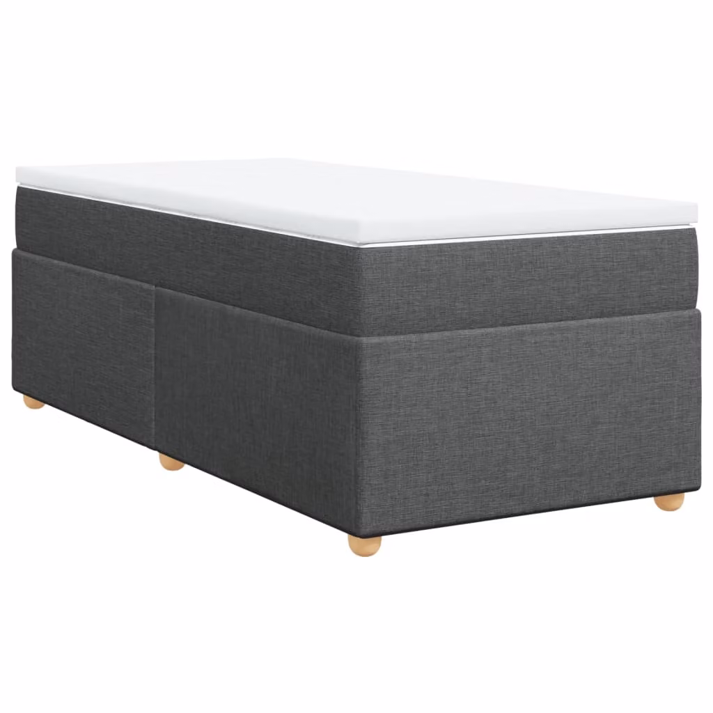 Giroletto a Molle con Materasso Grigio Scuro 90x200 cm Tessuto