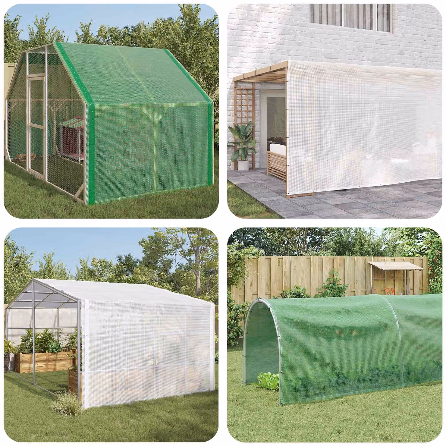 Telo Leno verde vidaXL in plastica 260 gsm, 4 x 8 m