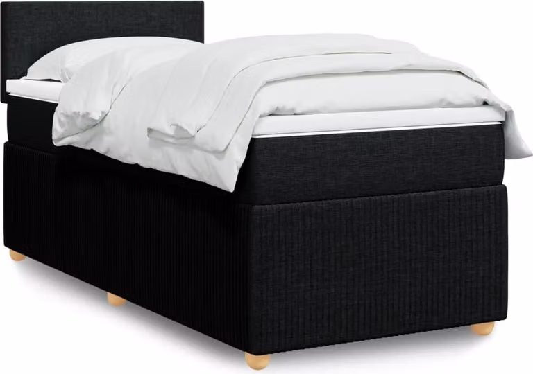Maison Exclusive - Giroletto a Molle con Materasso Nero 90x200 cm in Tessuto