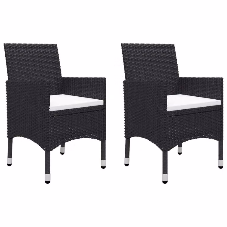 vidaXL Set da pranzo da giardino 5 pezzi nero