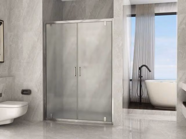 Porta doccia ingresso saloon, cristallo opaco 6mm h190cm Doliso Poeso Opaco 6mm,100 cm