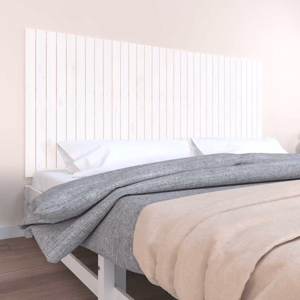 Testiera da parete vidaXL in legno massello di pino bianco L: 204 cm, H: 90 cm, P: 3 cm