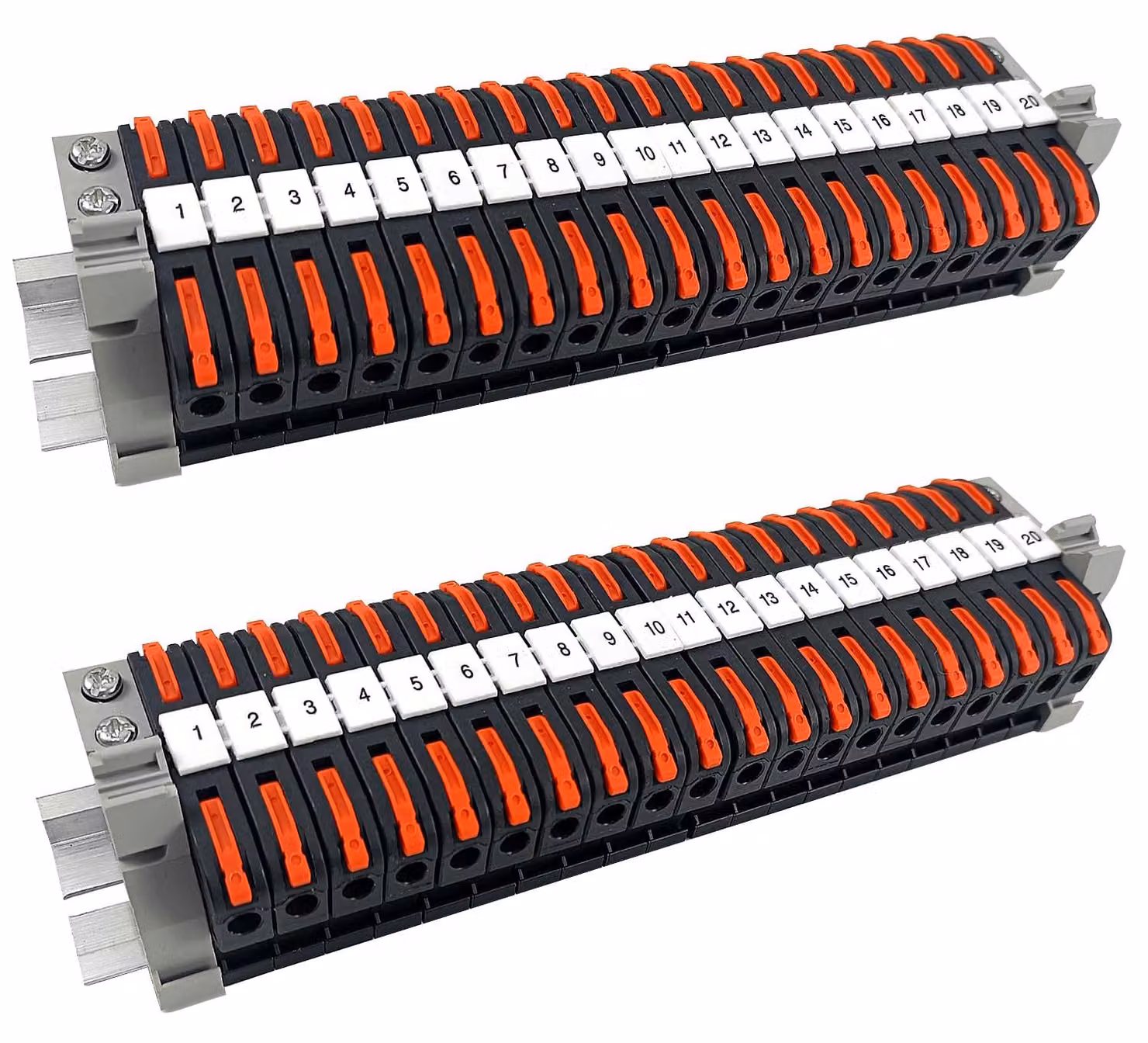 Blocchi di connessione elettrici per guida DIN, modello PCT-211, da 0,08 a 4 mm², confezione da 40 pezzi