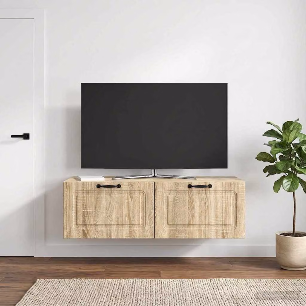 vidaXL Mobile Porta TV da Muro Moderno in Rovere Sonoma, Marrone, L 98 x P 41 x H 30 cm