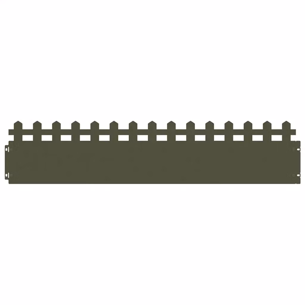 Bordure per prato vidaXL in acciaio verde oliva, confezione da 30 pezzi, L: 103 cm, H: 22 cm, P: 0,05 cm – 2